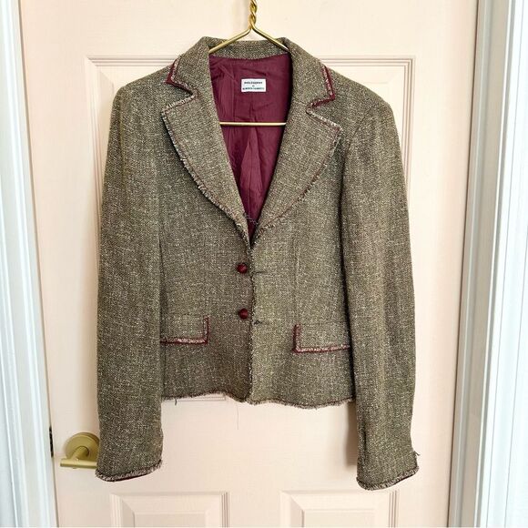 Alberta Ferretti Brown and Red Blazer jacket - Picture 1 of 6